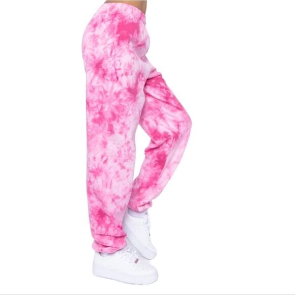 SAMII RYAN pink rose blend tie dye relaxed everyday‎ jogger sweatpants M - Picture 13 of 13